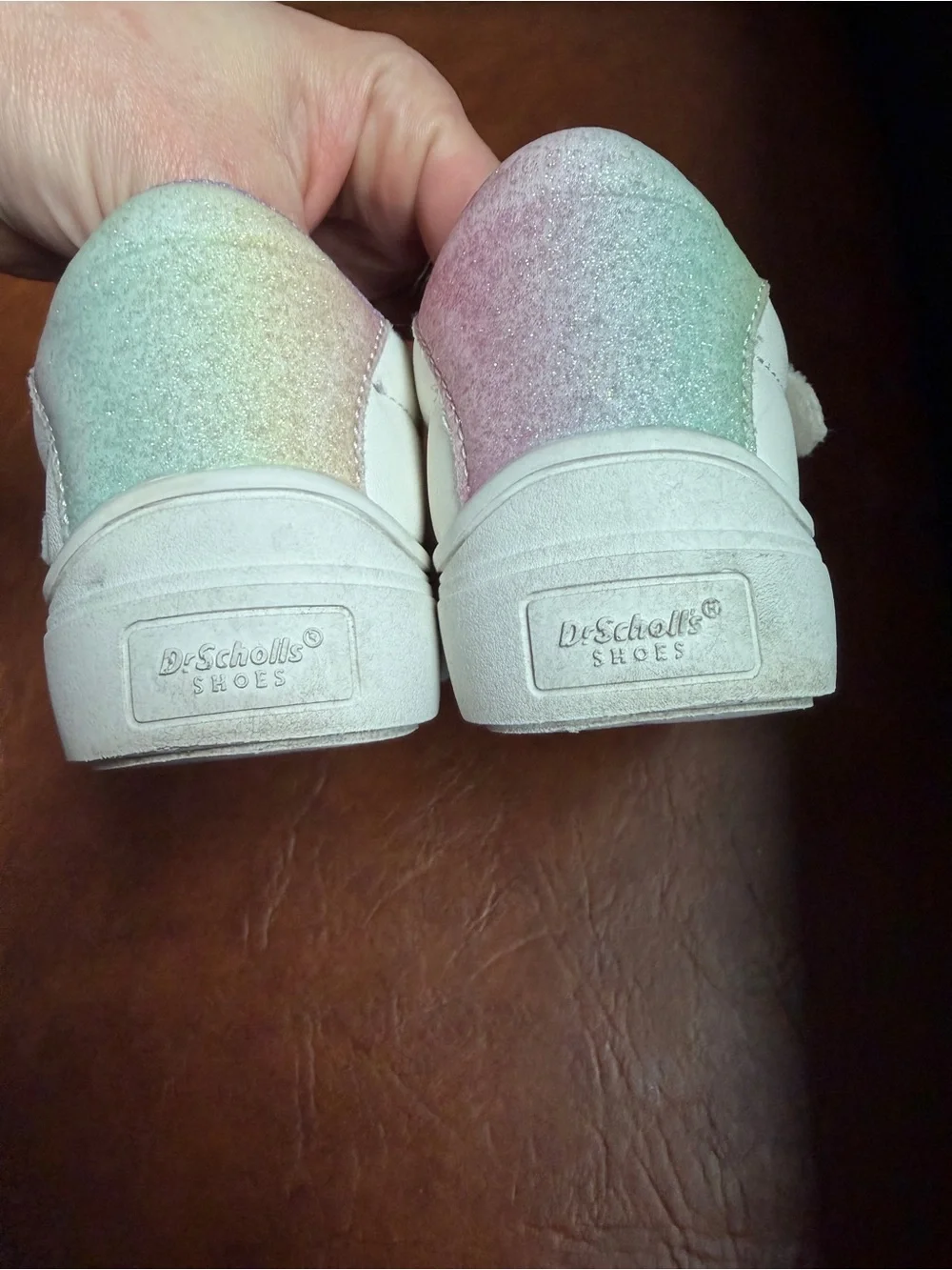 Dr Scholl’s Time Out Toddler White and Rainbow Sneakers size 11.
